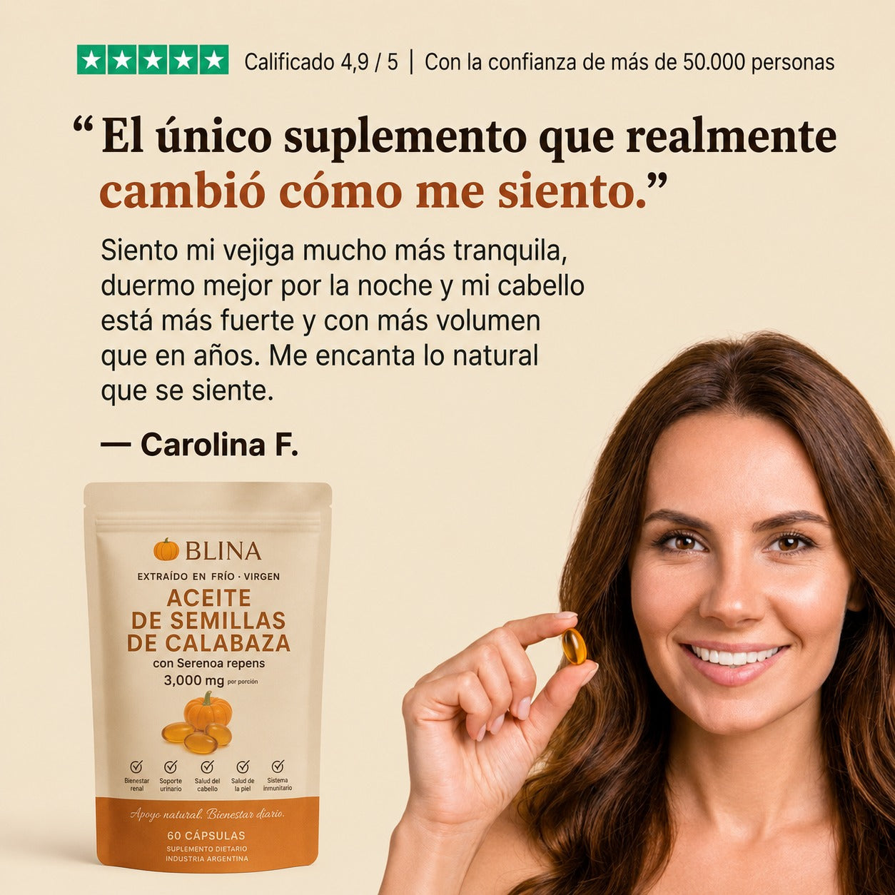 Blina | Apoyo natural para tu próstata, vejiga y riñones.