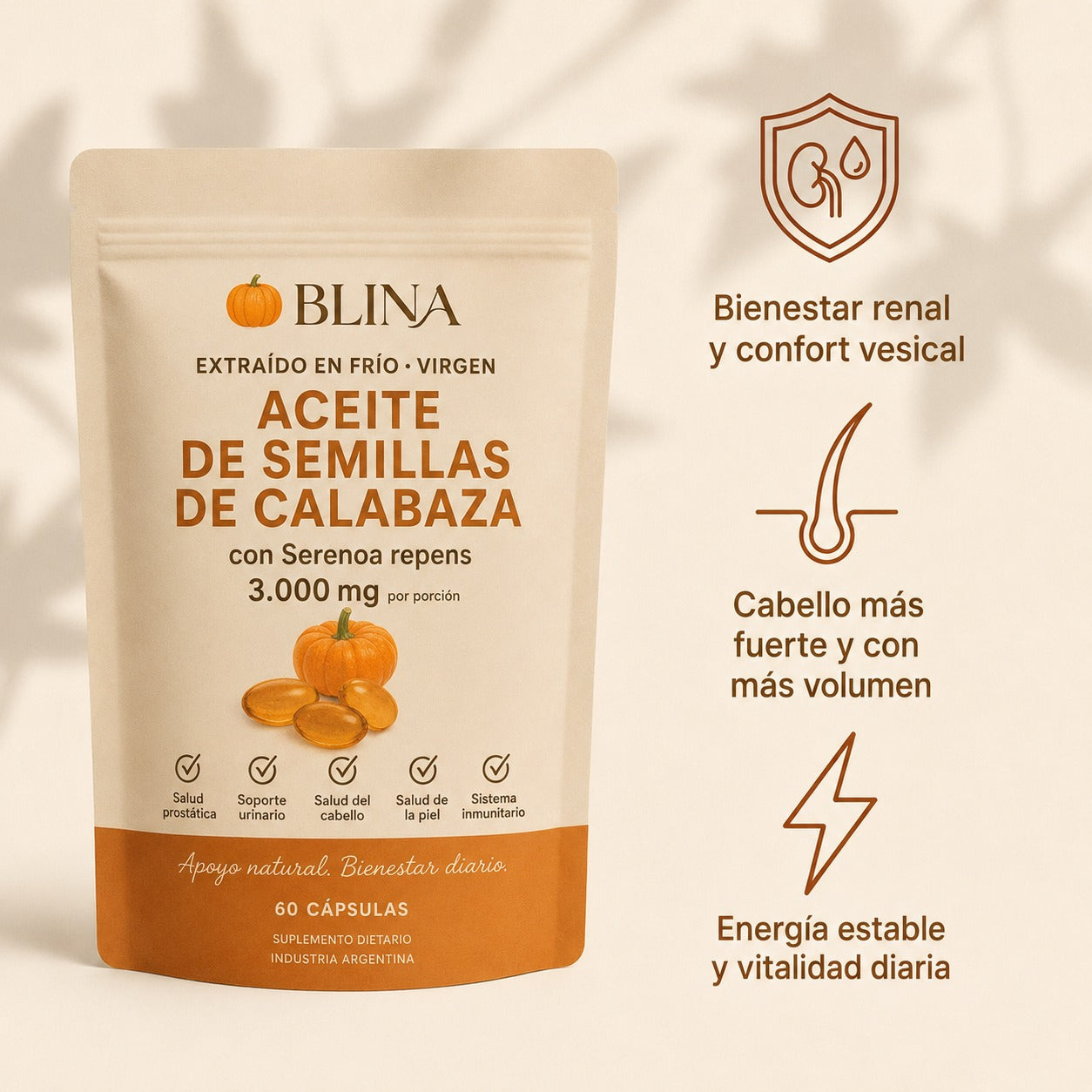 Blina | Apoyo natural para tu próstata, vejiga y riñones.
