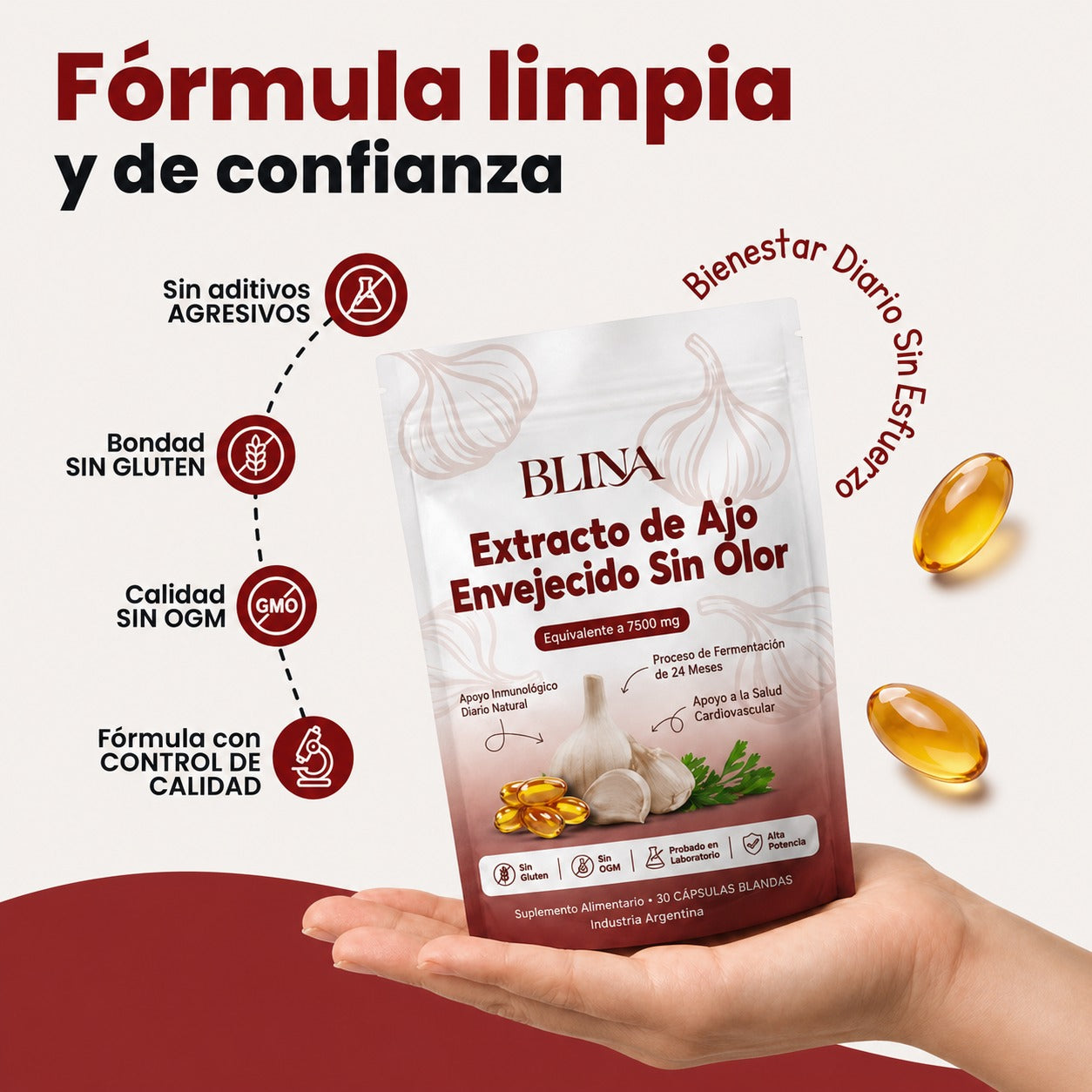 Blina | Extracto de ajo madurado para apoyar tu presión arterial