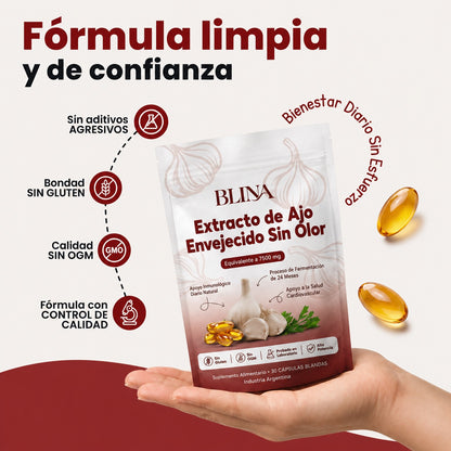 Blina | Extracto de ajo madurado para apoyar tu presión arterial